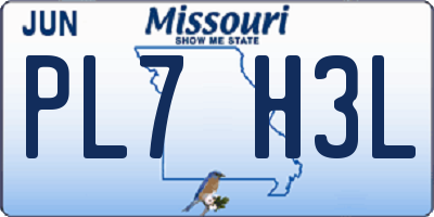 MO license plate PL7H3L
