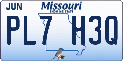 MO license plate PL7H3Q
