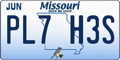MO license plate PL7H3S