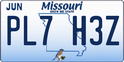 MO license plate PL7H3Z