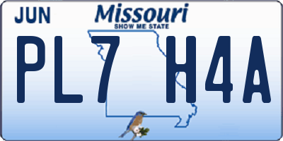 MO license plate PL7H4A