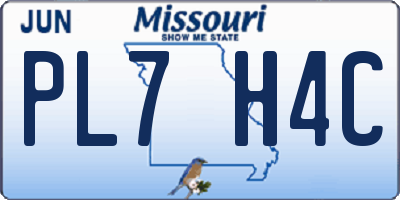 MO license plate PL7H4C