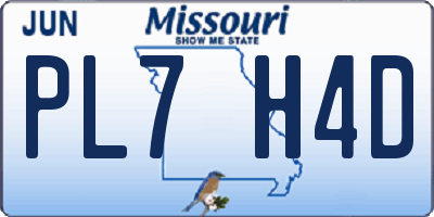MO license plate PL7H4D
