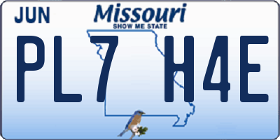 MO license plate PL7H4E