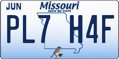 MO license plate PL7H4F