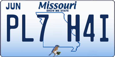 MO license plate PL7H4I