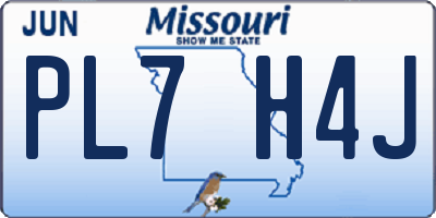 MO license plate PL7H4J