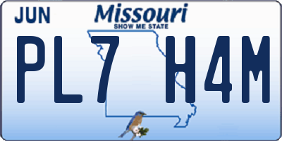 MO license plate PL7H4M