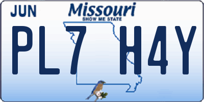 MO license plate PL7H4Y