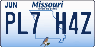 MO license plate PL7H4Z