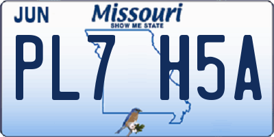 MO license plate PL7H5A