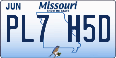 MO license plate PL7H5D