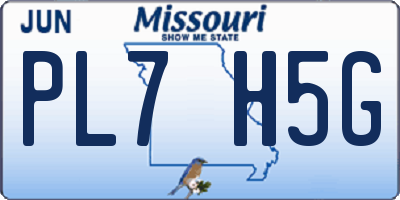 MO license plate PL7H5G