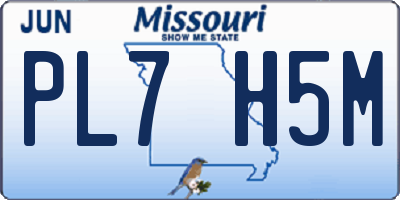 MO license plate PL7H5M