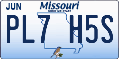 MO license plate PL7H5S