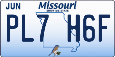 MO license plate PL7H6F