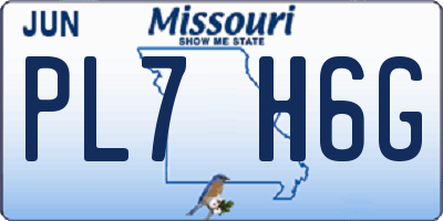 MO license plate PL7H6G