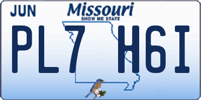 MO license plate PL7H6I