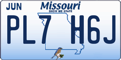 MO license plate PL7H6J