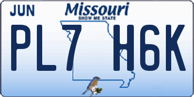 MO license plate PL7H6K