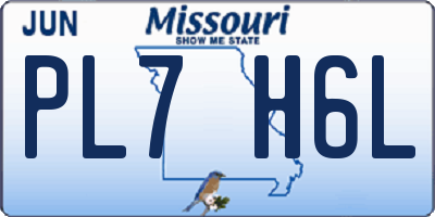 MO license plate PL7H6L