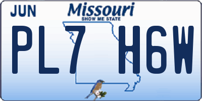 MO license plate PL7H6W