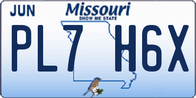 MO license plate PL7H6X