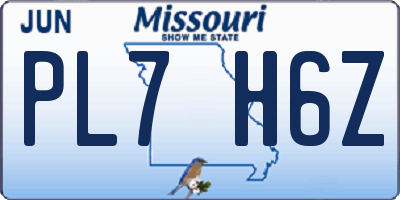 MO license plate PL7H6Z