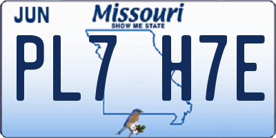 MO license plate PL7H7E