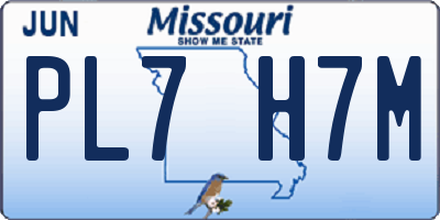 MO license plate PL7H7M