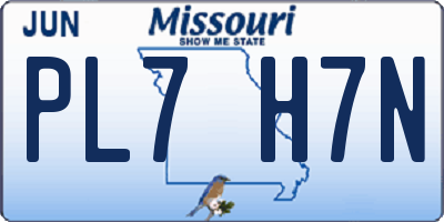 MO license plate PL7H7N