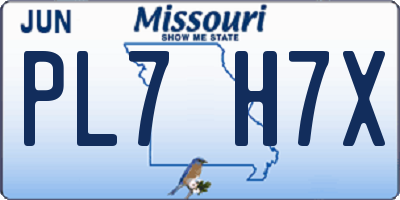 MO license plate PL7H7X
