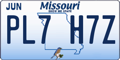 MO license plate PL7H7Z