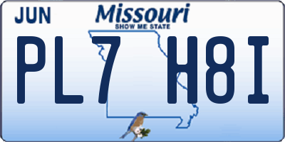 MO license plate PL7H8I