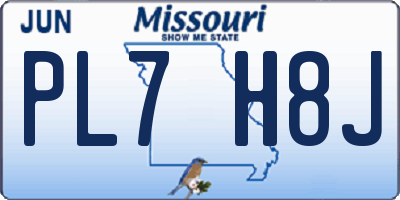 MO license plate PL7H8J