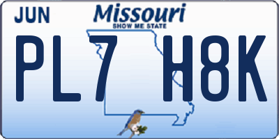 MO license plate PL7H8K