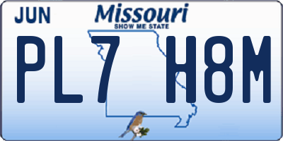 MO license plate PL7H8M