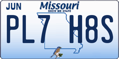 MO license plate PL7H8S