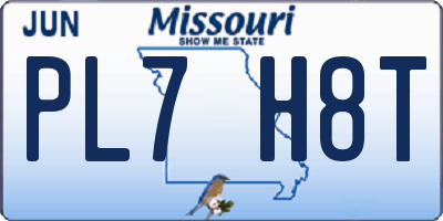 MO license plate PL7H8T