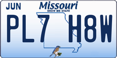 MO license plate PL7H8W