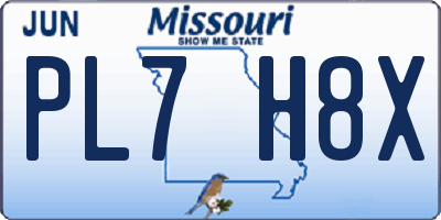 MO license plate PL7H8X