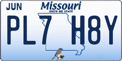 MO license plate PL7H8Y