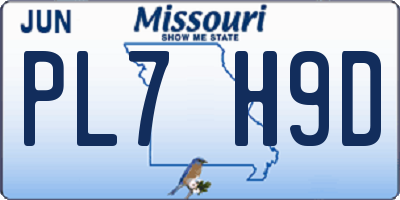 MO license plate PL7H9D