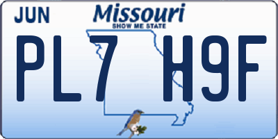 MO license plate PL7H9F