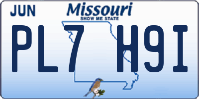 MO license plate PL7H9I