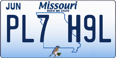 MO license plate PL7H9L