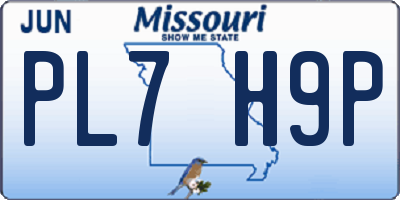 MO license plate PL7H9P