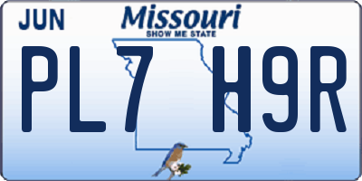 MO license plate PL7H9R
