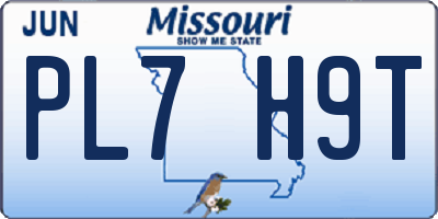 MO license plate PL7H9T