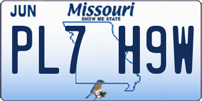 MO license plate PL7H9W